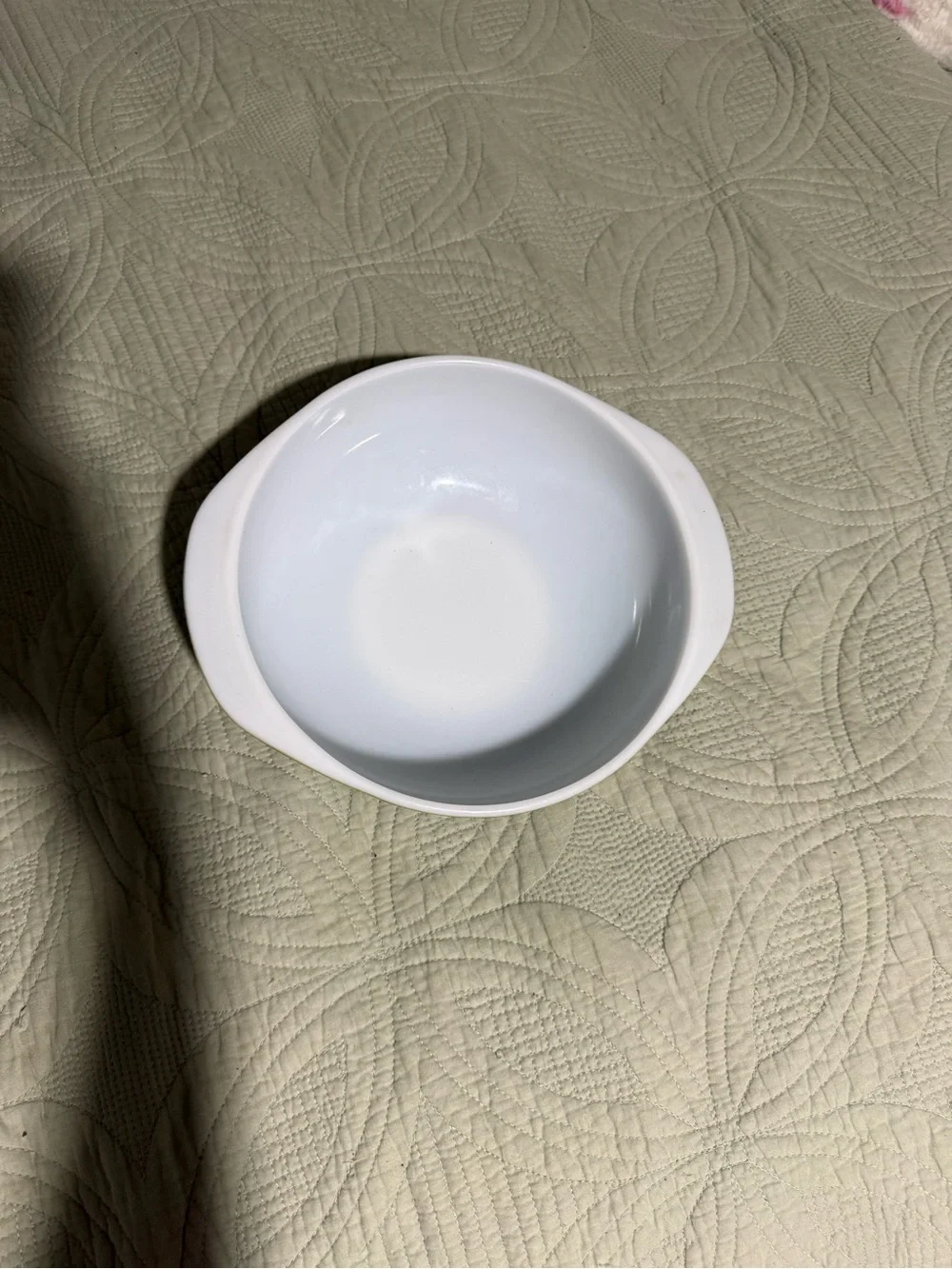 Vintage Green Ceramic Serving Bowl PYREX 2qt